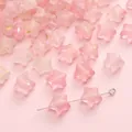 Perles étoiles en acrylique givré rose avec feuilles d'or pour bijoux DIY - Étoile à Cinq Branches (BSD826) / 10x9mm (10g/paquet, env. 50 pièces) / Fleur de Pêcher (Dégradé Rose)
