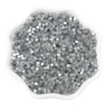 Bulk grey cat-eye glass seed beads for DIY jewelry making in a white floral dish - 2.5mm, Hole approx 1mm, 450g/Pack, Approx 33000 Pieces / Light Gray