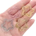 Transparent acrylic hollow star beads in soft pink yellow grey and green for DIY jewelry - Random Mixed Colors
