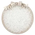 Perles de rocaille en verre blanc givré pour bijoux DIY dans un plateau doré - Blanc Givré