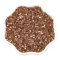 Dark coffee brown cat eye glass seed beads with silver lining in a white ceramic bowl - 2.5mm, Hole approx 1mm, 450g/Pack, Approx 33000 Pieces / Coffee