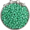 Perline acriliche opache verde menta 4x7mm piatte tonde per braccialetti fai da te - 50 Pezzi/Confezione / Verde Pavone