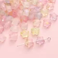 Star-shaped acrylic beads with gold foil detail in pastel macaron colors for DIY jewelry - Five-Pointed Star (BSD826) / 10x9mm (10g/Pack, Approx. 50 Pieces) / Brilliant Purple and Red (Red Purple)