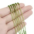 Strands of 2mm green faceted peridot beads with a natural gradient and crystal luster finish - 2mm (37cm/Strand, Approx. 195 Beads) / Olive Green