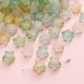 Star-shaped acrylic beads in pastel macaron colors with gold foil flakes for DIY jewelry - Five-Pointed Star (BSD826) / 10x9mm (10g/Pack, Approx. 50 Pieces) / Cyan and Yellow (Cyan Yellow)