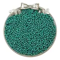 Round teal green metallic glass seed beads for DIY jewelry making and necklaces - Silver Emerald Green