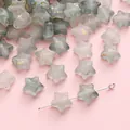 Frosted acrylic star beads with gold foil details in smoky gray and pale pink colors - Five-Pointed Star (BSD826) / 10x9mm (10g/Pack, Approx. 50 Pieces) / Cold Winter (Cold Gray Pink)