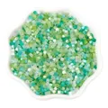 Frosted glass cylinder seed beads in mint green and lake blue mix for DIY crafts - 2.5mm, Hole approx 1mm, 450g/Pack, Approx 33000 Pieces / Forest Green Mix