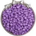 Perle tonde piatte in acrilico viola opaco per gioielli fai-da-te e collane fatte a mano - 50 Pezzi/Confezione / Viola cristallo
