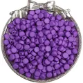 Perline in acrilico viola opaco 4x7mm a forma di lente per creazione di gioielli - 50 Pezzi/Confezione / Viola scuro
