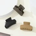 3-piece set of matte finish mini hair clips in black, khaki, and olive brown colors - Matte Black Warm Khaki Olive Brown (310)