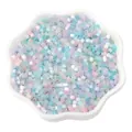 Colorful pastel macaron beads in flower ceramic tray for DIY jewelry making - 2.5mm, Hole approx 1mm, 450g/Pack, Approx 33000 Pieces / Spring Macaron Tones