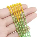 Perline di cristallo sfaccettate da 2-3 mm con sfumatura vibrante gialla e verde - 3mm (37cm/Filo, circa 125 perle) / verde-giallo