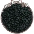 Perline piatte 4x7mm in acrilico verde scuro opaco a due fori per gioielli fai-da-te - 50 Pezzi/Confezione / Nero
