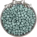 Perline piatte tonde in acrilico opaco grigio-verde 4x7mm per DIY bracciali e collane - 50 Pezzi/Confezione / Blu grigio