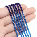 Perline di cristallo sfaccettate blu sfumato per braccialetti fai da te e gioielli - 3mm (37cm/Filo, circa 125 perle) / Blu scuro