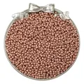 Polished rose gold glass seed beads for DIY jewelry making in a decorative silver dish - Matte Rose Gold