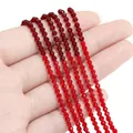 Perline di cristallo rosso sfaccettato per braccialetti fai-da-te in mano - 3mm (37cm/Filo, circa 125 perle) / Rosso