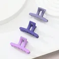 3-piece set of purple matte mini hair claw clips in varied violet shades - Light Violet Deep Purple Matte (308E)