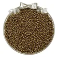 Bulk metallic bronze glass seed beads for DIY jewelry making in elegant silver tray - Coffee