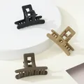 3-pack of small matte hair claws in black, beige, and dark brown for women and girls - Black Beige Dark Coffee Matte (308)