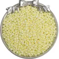 4mm pale yellow mineral glass beads for DIY necklaces displayed in a silver tray - 4mm (Hole approx. 0.5mm, 10g/Pack, approx. 110pcs) / Soft Yellow