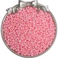Bulk 4mm opaque pink mineral glass seed beads for DIY handmade jewelry and necklaces - 4mm (Hole approx. 0.5mm, 10g/Pack, approx. 110pcs) / Deep Pink
