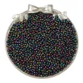 Perline metallizzate iridescenti per gioielli fai da te su vassoio d'argento con fiocco - 2mm (circa 1000 pezzi/10g) / Viola Minerale