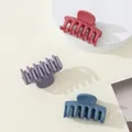 Set of 3 mini matte claw clips in dark red, light purple, and grey blue colors - Deep Red Light Purple Gray Blue Matte (223B)
