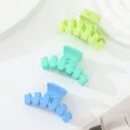 3-pack of small matte square hair claws in bright green, mint, and sky blue colors - Bright Green Mint Sky Blue Matte (306F)