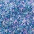 Blue and purple gradient peanut-shaped acrylic beads with golden glitter for DIY jewelry making - 4x6mm (Approx. 105 Pcs) / Shui Tian Yi Se (Blue Purple Gold Series)