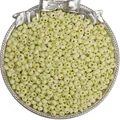 Pale yellow 4mm mineral glass teardrop seed beads for DIY jewelry and necklaces - 4mm (Hole approx. 0.5mm, 10g/Pack, approx. 110pcs) / Bud Green