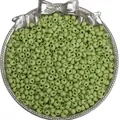 4mm matte light green glass seed beads for DIY jewelry making displayed in a tray - 4mm (Hole approx. 0.5mm, 10g/Pack, approx. 110pcs) / Grass Green
