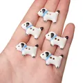 Set of five cute black and white puppy dog shaped resin buttons for DIY sewing crafts - Puppy with Scarf / 1 Piece (24x16mm)