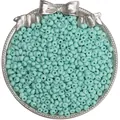 4mm mint green mineral glass seed beads for DIY jewelry making in a silver tray - 4mm (Hole approx. 0.5mm, 10g/Pack, approx. 110pcs) / Verdant