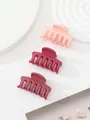 3-pack mini matte claw clips in light pink and burgundy colors for girls and women - Light Pink Deep Wine Red Matte (223I)