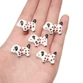 Handmade ceramic spotted dog buttons for DIY jewelry and clothing accessories - Coffee Spotted Dog