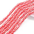 Flat round red and white striped polymer clay beads for DIY bracelet and necklace making - 6x3mm Hole approx 1mm 39cm/Strand approx 110pcs / Red