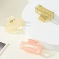 3-pack matte rectangular hair claws in cream, olive green and pale pink Morandi tones - Cream Olive Green Light Pink Square (236F)