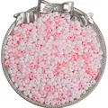 Mix of 4mm white and pink waterdrop mineral glass beads for DIY jewelry making - 4mm (Hole approx. 0.5mm, 10g/Pack, approx. 110pcs) / Pink Series