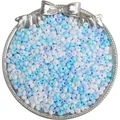 Blue and white 4mm teardrop mineral glass beads in a decorative silver tray for DIY crafts - 4mm (Hole approx. 0.5mm, 10g/Pack, approx. 110pcs) / Blue Series