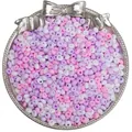 Mix of 4mm purple and pink frosted teardrop glass beads in a silver bow tray for DIY jewelry - 4mm (Hole approx. 0.5mm, 10g/Pack, approx. 110pcs) / Purple Series