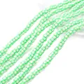 Perle tonde piatte in pasta polimerica a righe verdi e bianche per gioielli fai da te - 6x3mm Foro circa 1mm 39cm/Filo circa 110pz / Verde
