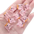 Perline a pesce in vetro rosa con strisce bianche per creazioni di gioielli fai da te - 18x15mm (Confezione da 1) / Rosa