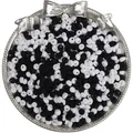 4mm matte black and white mineral glass beads in silver tray for DIY jewelry making - 4mm (Hole approx. 0.5mm, 10g/Pack, approx. 110pcs) / Black and White