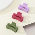 3-pack matte mini claw clips in purple, rose red, and olive green colors - Purple Rose Red Olive Green Square (236D)