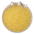 Transparente gelbe Glasperlen für DIY-Schmuck in einer silbernen dekorativen Schale - Goldgelb / 2mm Loch 0.8mm 10g/Packung 660Stück