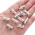Bambusförmige Silberlegierungsperlen für DIY-Schmuckherstellung auf der Handfläche - Bambusknoten T-Verbindung (#26) / 5er Pack (13mm)