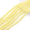 Forniture gioielli fai-da-te: perline piatte cilindriche a strisce gialle e bianche in argilla - 6x3mm Foro circa 1mm 39cm/Filo circa 110pz / Curcuma