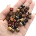 Natural 8x8mm wooden barrel beads in multiple colors for DIY handmade jewelry crafts - Random Mix (6 Types)